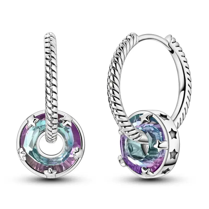 925 Sterling Silver Hoop Earrings Hypoallergenic Zirconia Hoops For Women Girls High Quality Fashion Jewelry