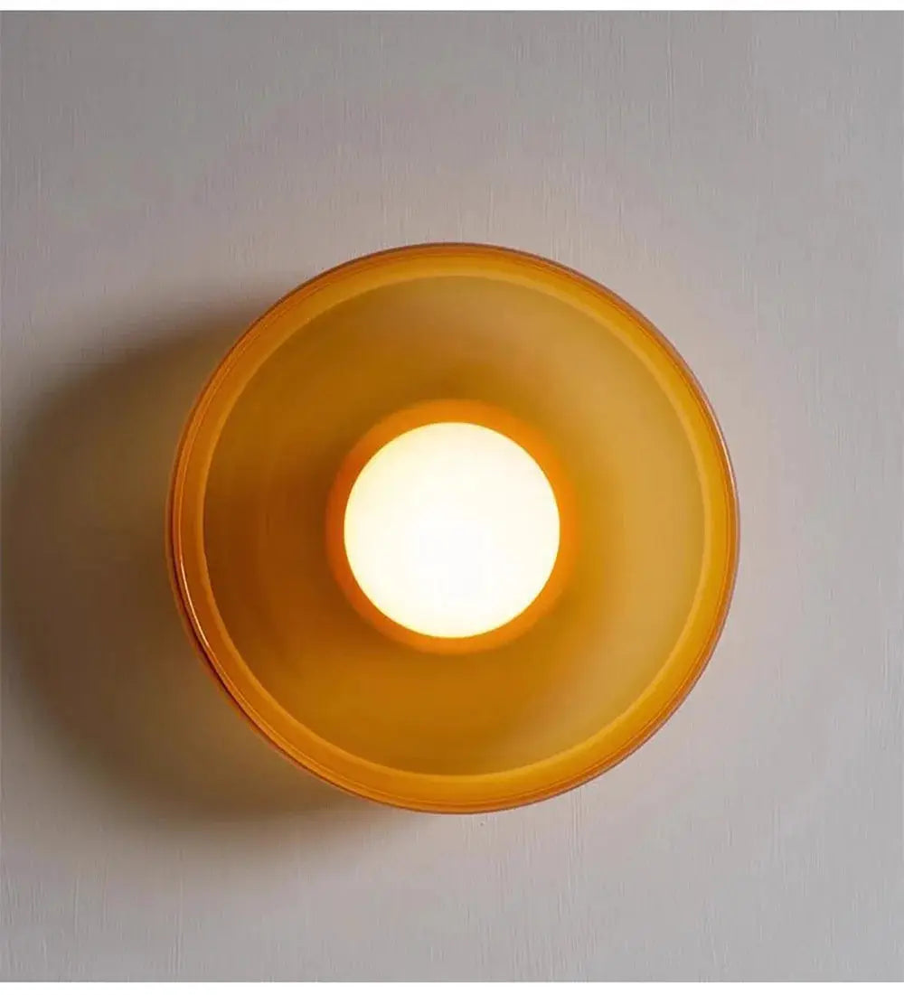 Nordic glass ceiling light by Simples Market, amber glass shade, single head G9 lamp
