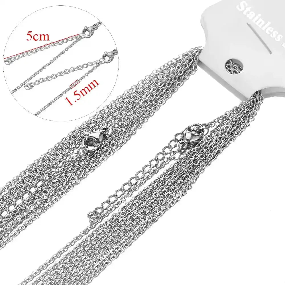 10 Pieces Gold Color Stainless Steel Link Chains 45 Plus 5cm Adjustable Wholesale Necklaces Chokers DIY Jewelry