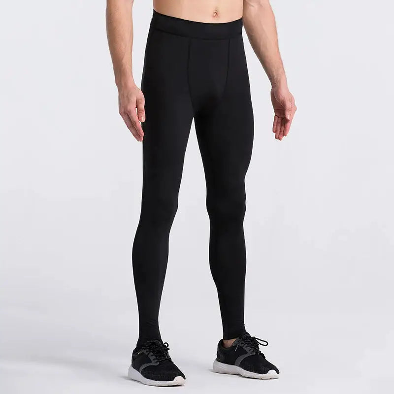 SONECHOKI men's compression leggings for training in black polyester by Simples Market