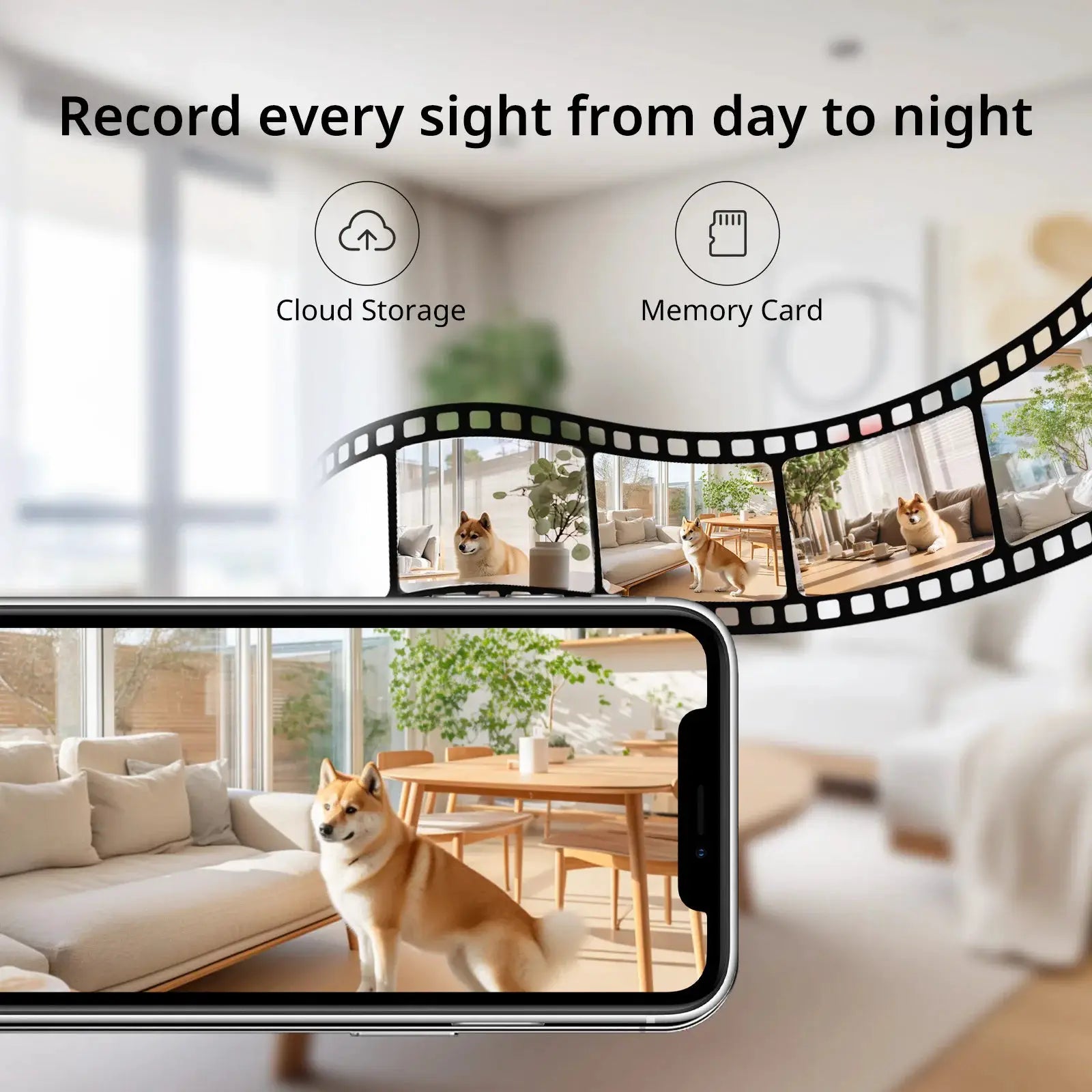 BoyKeep indoor 2K smart camera by Simples Market with night vision, 360° pan/tilt and cloud storage