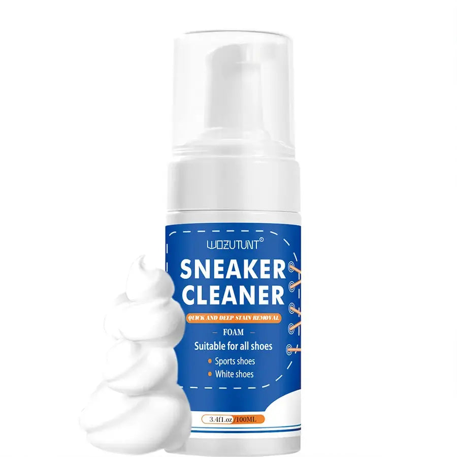 Simples Market sneaker cleaner foam bottle, 100ml, white bottle with blue label for suede and leather shoes