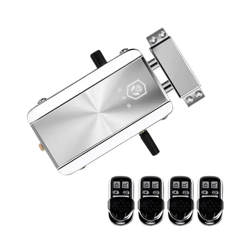 Simples Market TTLock smart door lock with Tuya wifi remote, silver metal finish, and four key fobs