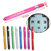 Medical Pen Light With Pupil Gauge Measurements LED Illumination Portable Aluminum Alloy Body Pocket Clip