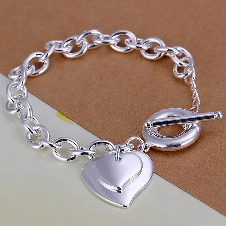 925 Sterling Silver Fine Chain Bracelet For Women And Men With Charms Wedding Gift Fashion Jewelry