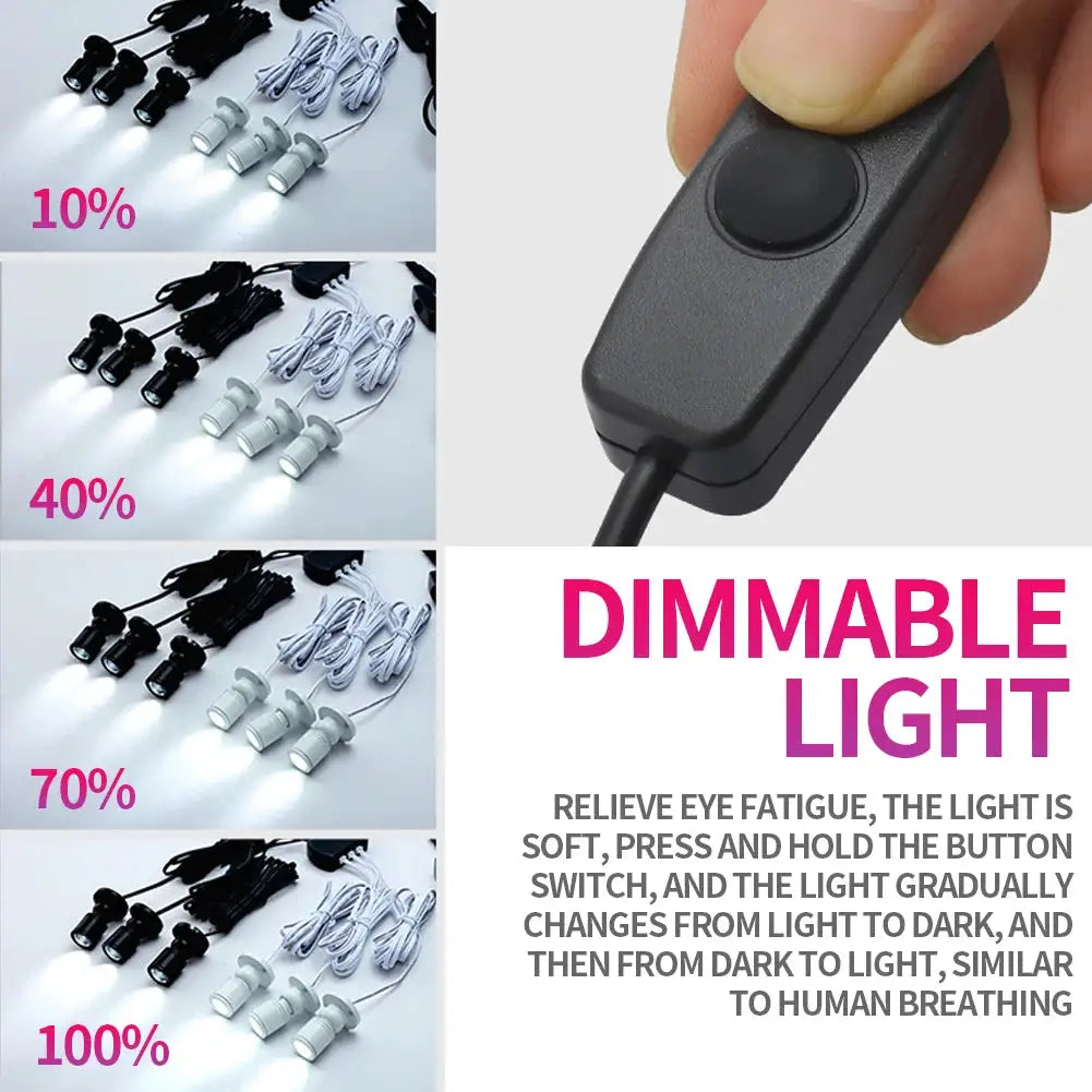 Dimmable LED cabinet lights USB 5V kit by Simples Market for display cases