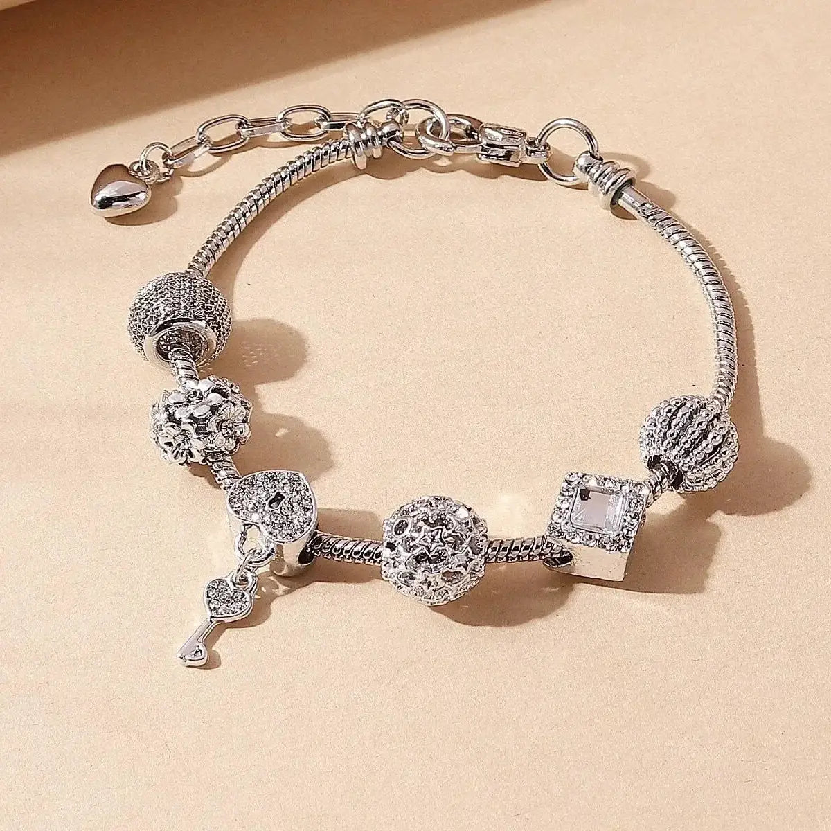 Women's Fashion Beaded Multi Element Bracelet Charm Love Pan Family Daily Wear Party Gift