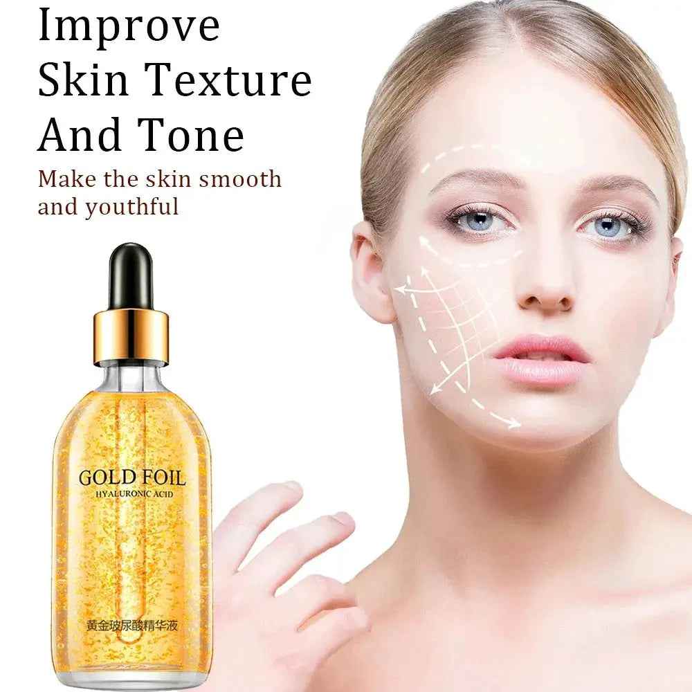 100ml 24K Gold Hyaluronic Acid Nicotinamide Face Serum for Anti Aging Firming and Brightening Skin Care