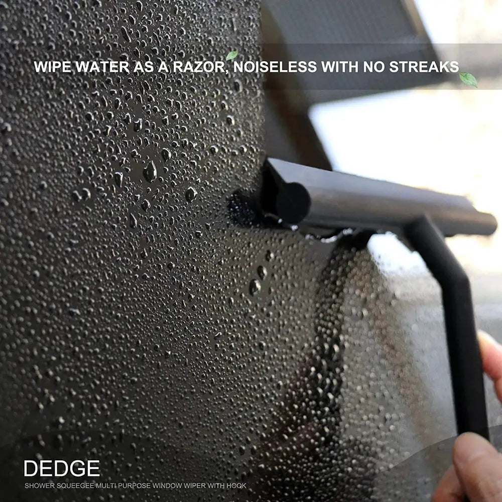 Shower squeegee with silicone holder from DEDGE for glass doors and mirrors