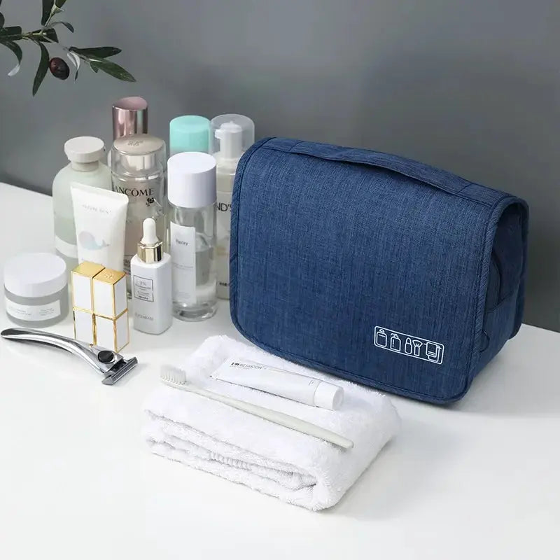 TravelMate Oxford Fabric Toiletries Organizer Bag Waterproof Hanging Travel Pouch For Men And Women