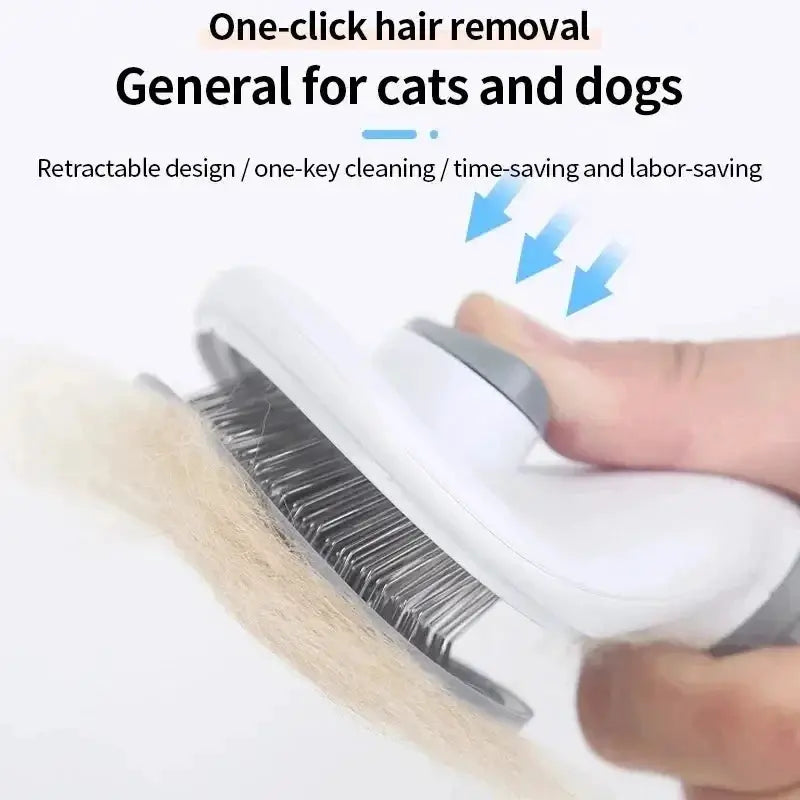 PetCare Pro Self Cleaning Pet Hair Remover Brush For Dogs And Cats Detangles Fur Removes Dander Easy Grooming