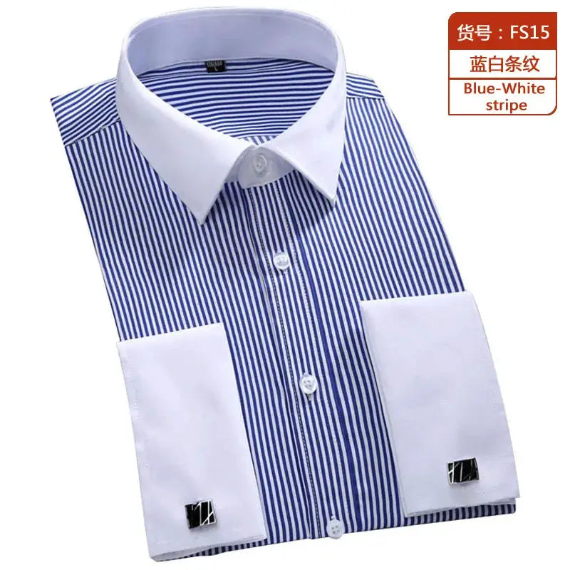 ClassicWear Men's French Cuff Dress Shirt Standard Fit Timeless Formal Style for Office and Weddings