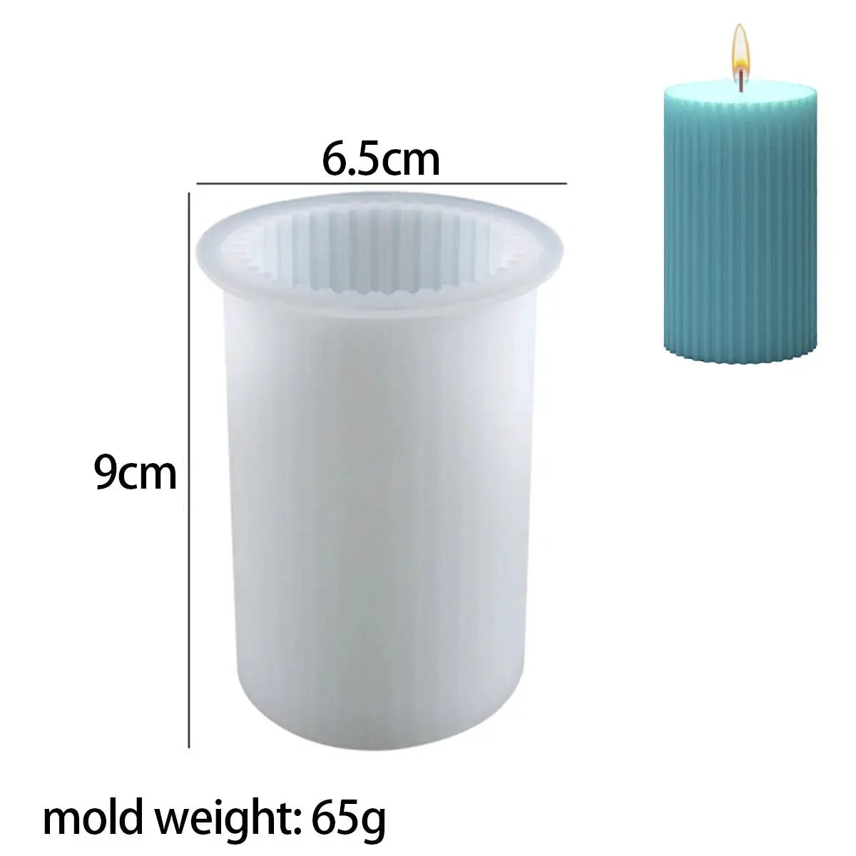 Silicone Candle Mold Striped Roman Cylindrical Columnar Design For Diy Candle Making Handmade - Simples Market