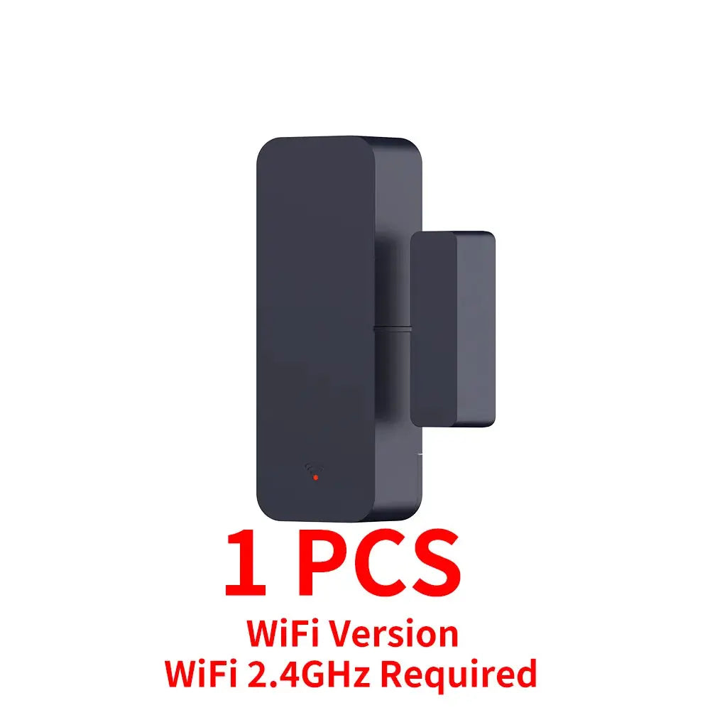 1 pc door contact sensor, Tuya WiFi Zigbee, dark gray two-piece open/closed detector for smart home security