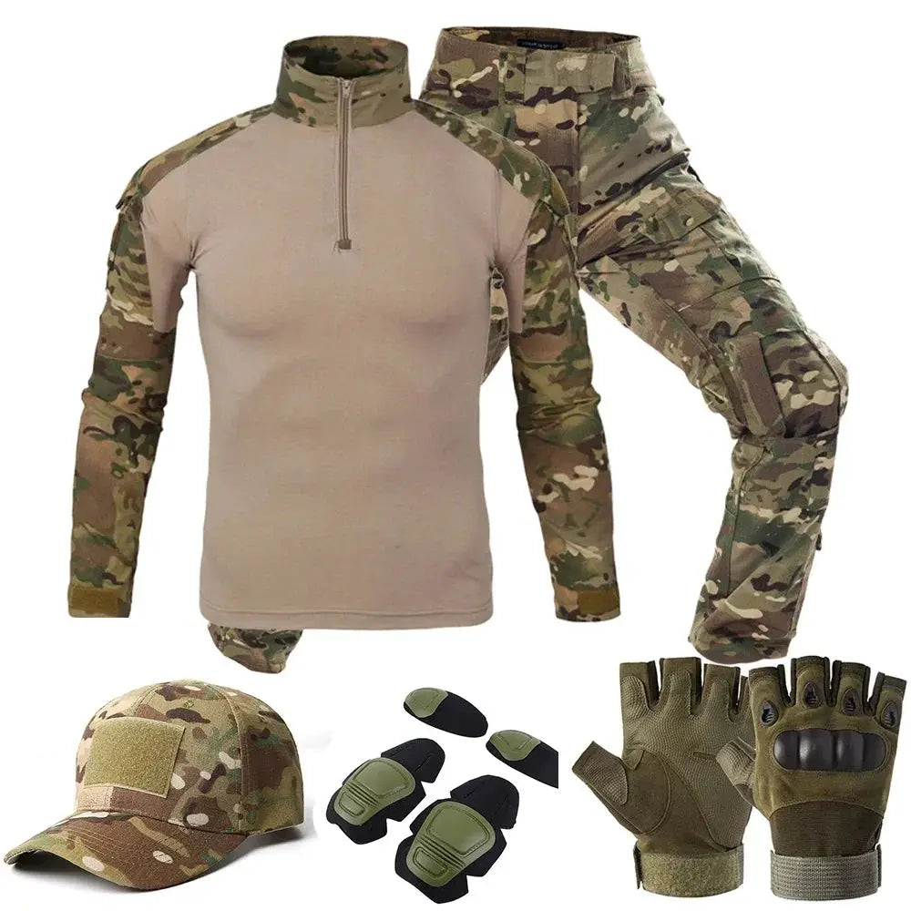 Men Tactical Uniform Camouflage Suit Set For Outdoor Hunting Airsoft Paintball Training Shirts And Pants