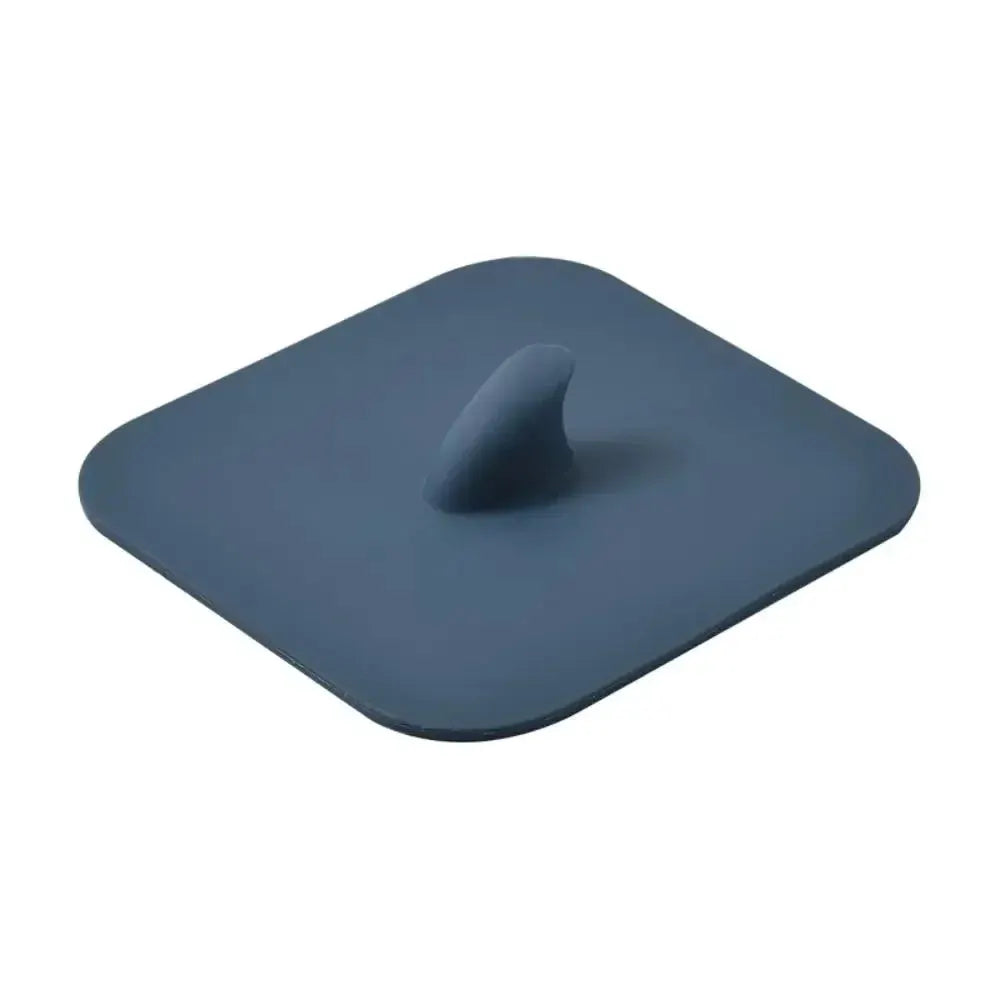 Simples Market silicone bathroom drain deodorant pad, square dark blue with center cone