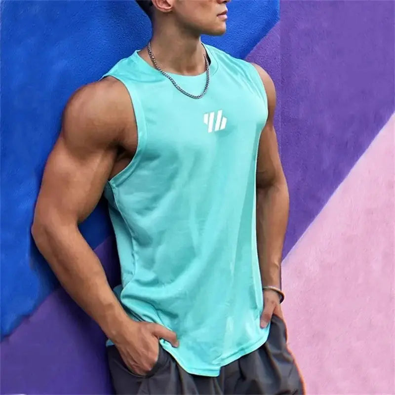 Summer Mesh Gym Vest For Men Sleeveless Tank Top High Quality Fitness Sports Shirt