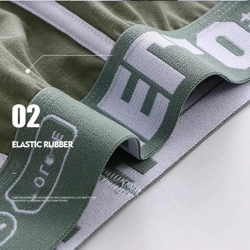 Men's Cotton Boxer Shorts Underwear Breathable Soft Fit With Letter Belt Design 3 Color Options Sizes L XL 2XL 3XL