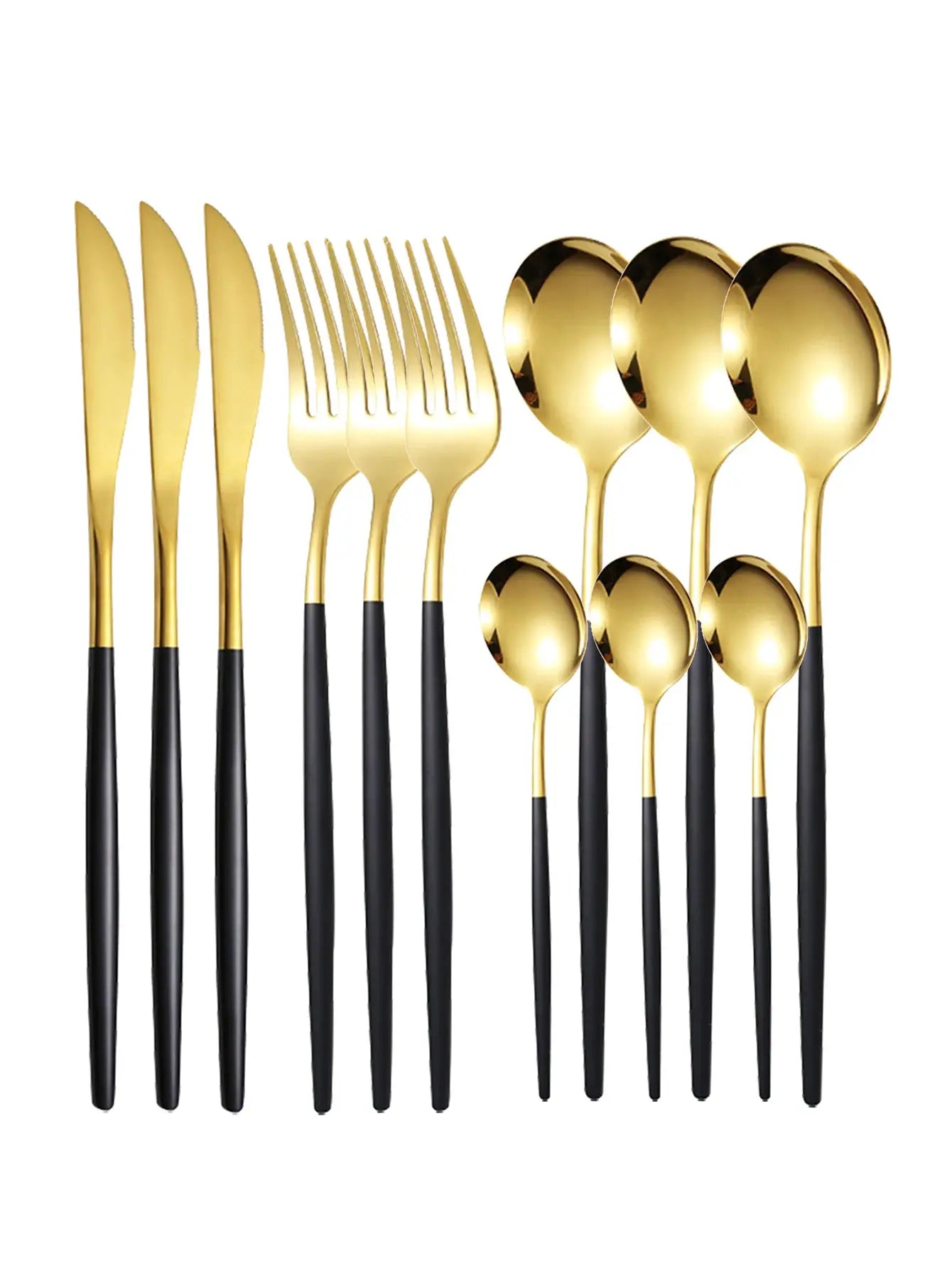 12 Piece Stainless Steel Cutlery Set With Portuguese Design Includes Steak Knives Forks Dessert Spoons Coffee Spoons