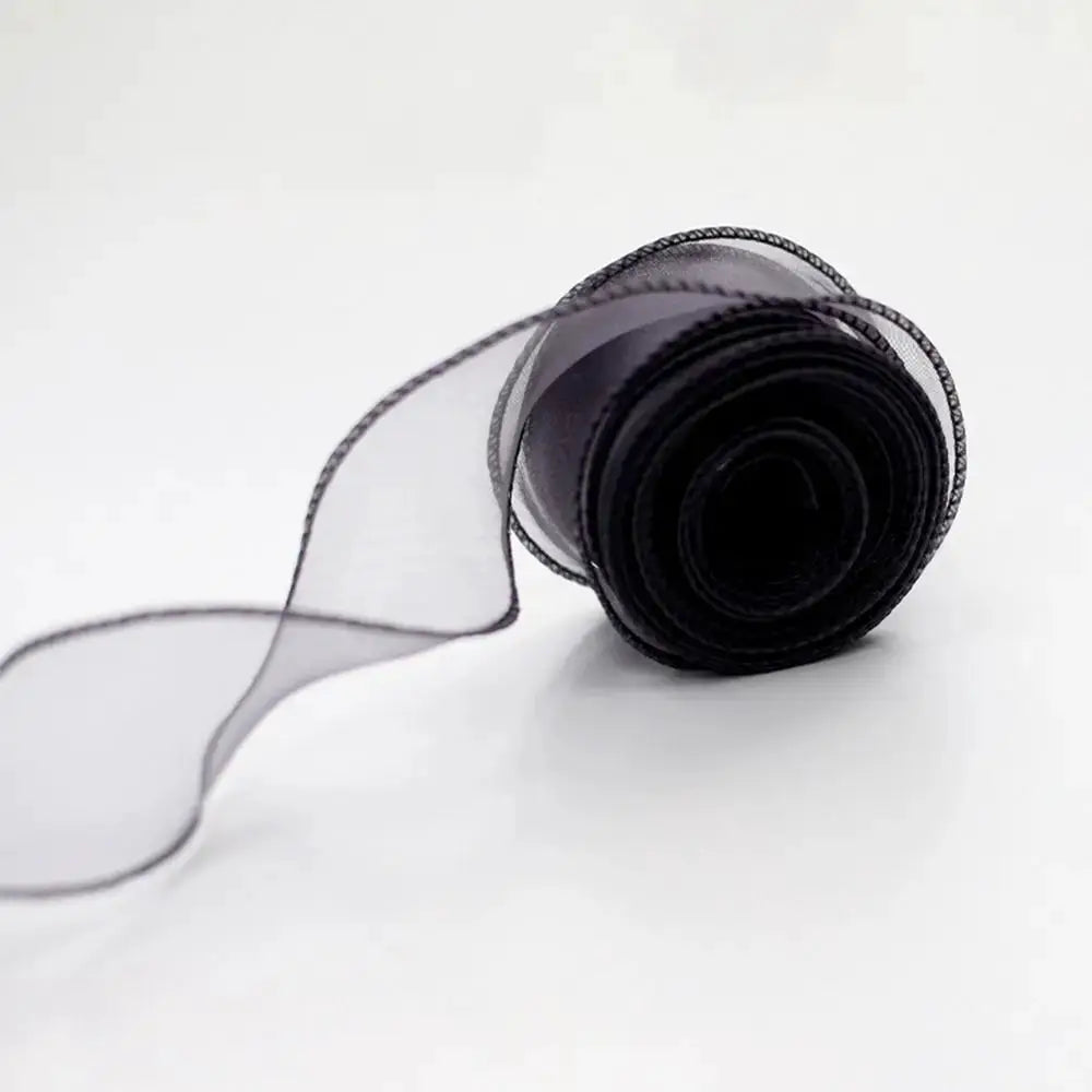 40mm Wide Satin Ribbon Flower Pattern in Organza And Lace Tulle, 10 Yard Roll for Wedding Bouquets And Gift Wrapping