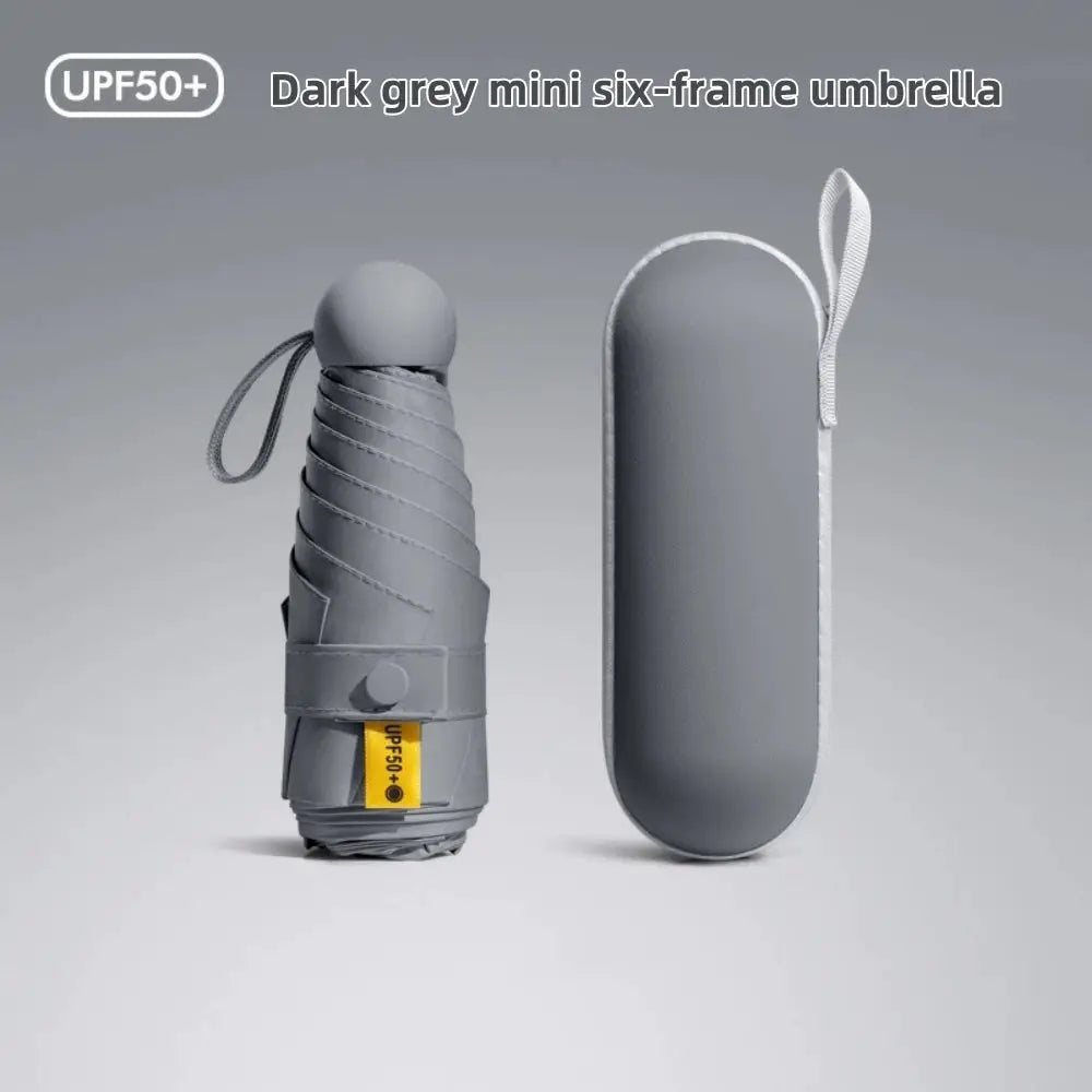 Portable 1 Piece Anti UV Mini Umbrella For Sunny And Rainy Days With UV Coating And Six Reinforced Ribs