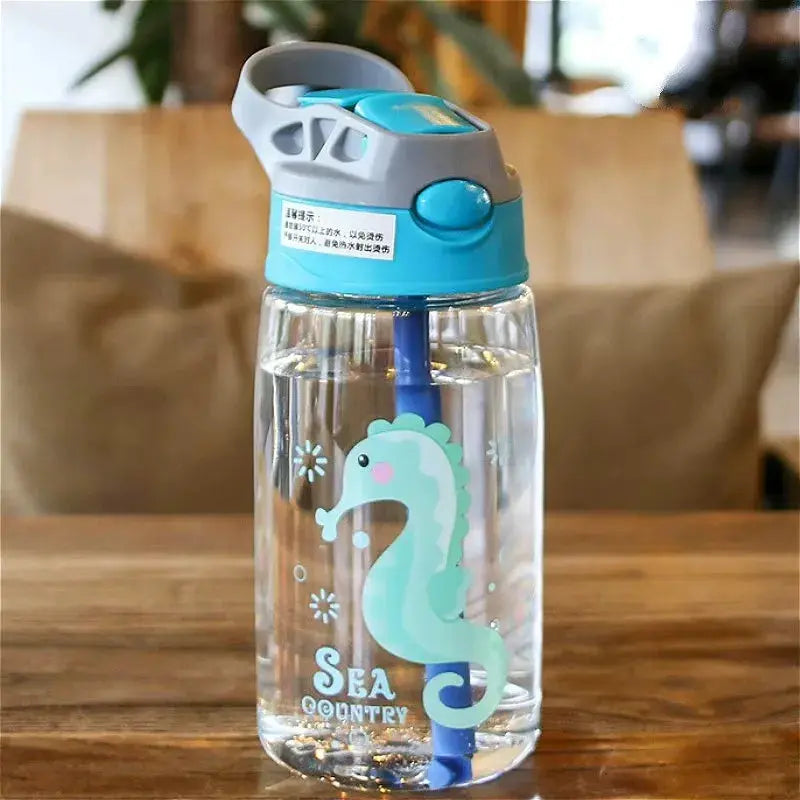 480ml Kids Sippy Cup Cartoon Baby Feeding Cup With Straws Leakproof Water Bottle Outdoor Portable Duckbill Straw Cups