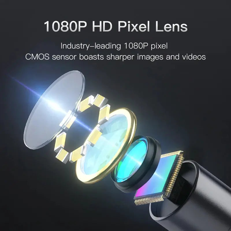 Industrial Endoscope Camera 4.3 Inch Dual Lens HD 1080P Car Inspection Borescope IP67 Waterproof Sewer Camera With LED