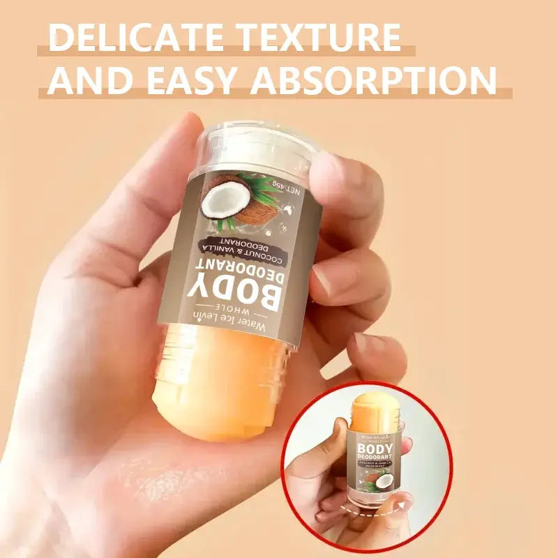 Simples Market Coconut Body Deodorant Stick; moisturizing, non-frictional for whole body, orange travel stick (2 sticks)