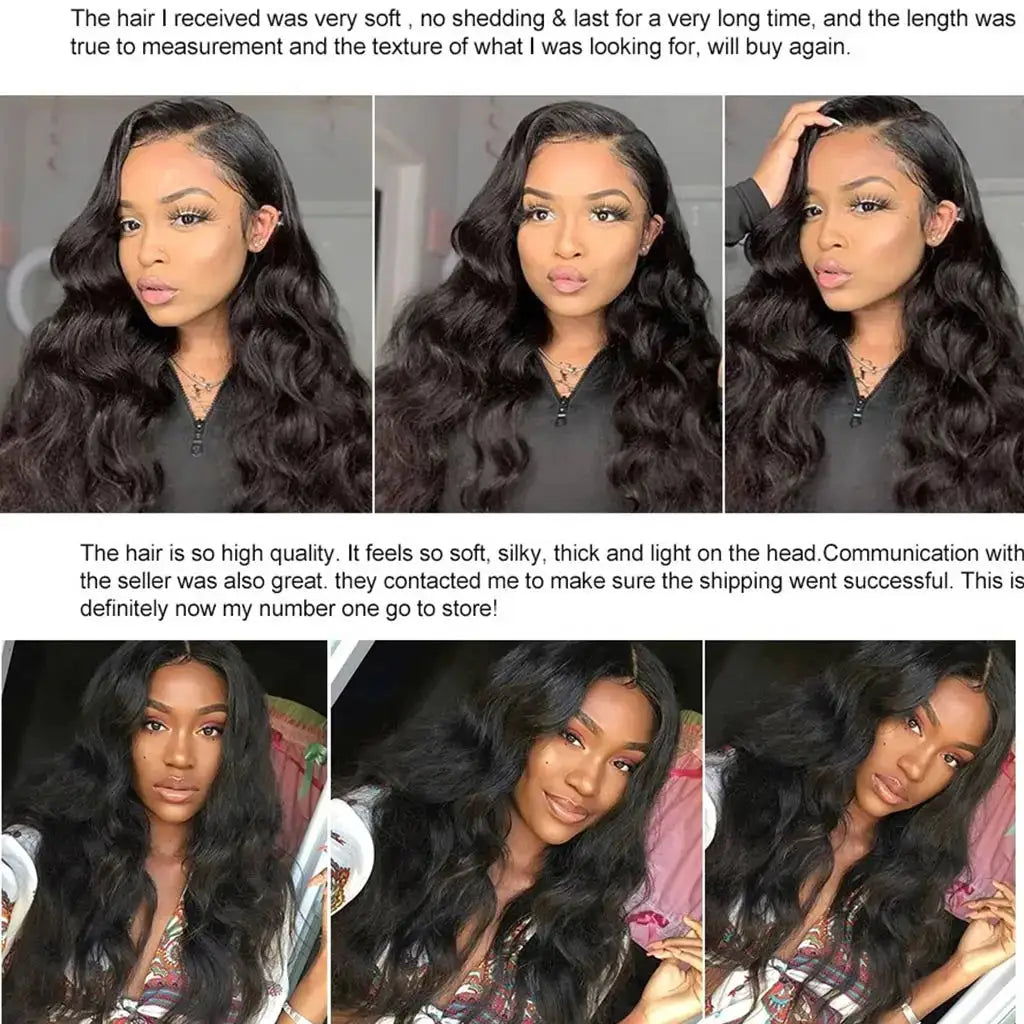 Body Wave Human Hair Wig Natural Black Remy Brazilian 13x4 HD Transparent Lace Front Pre Plucked Hairline Frontal Wig