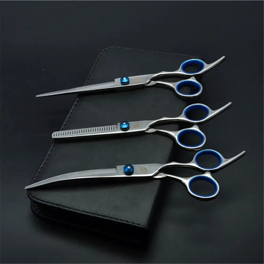 Purple Dragon Dog Grooming Scissors 6 Inch And 7 Inch Professional Stainless Steel Thinning Curved Shears