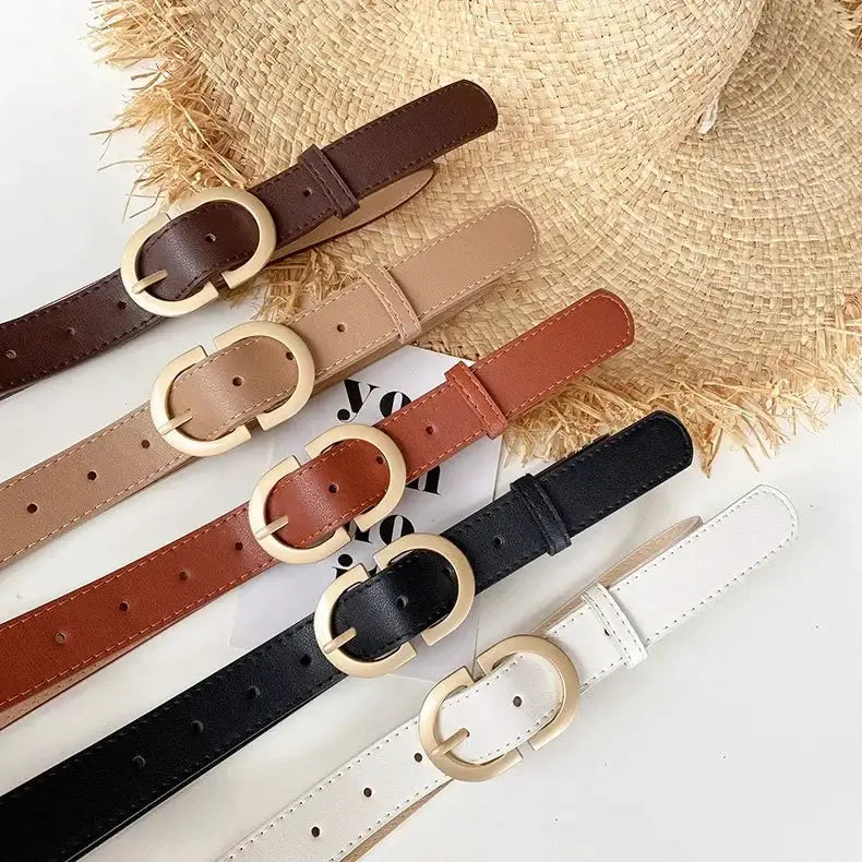 Women's Alloy Needle Buckle PU Leather Belt With Simple Modern Design For Daily Casual Wear