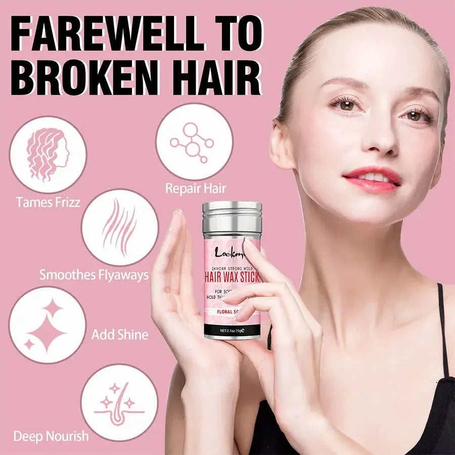 Lockmio Women Anti Frizz Hair Wax Stick Smoothing Pomade For Natural Wigs Unruly Hair Frizz Control 16g