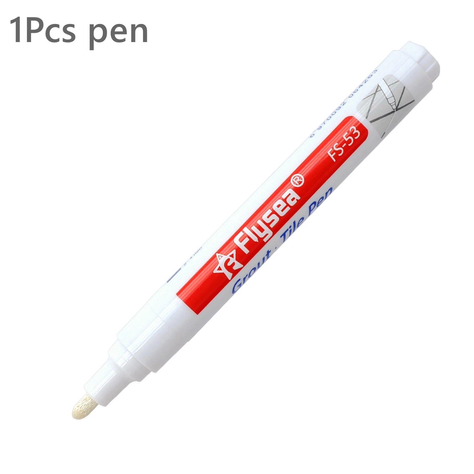 FlySea grout pen tile marker for grout seams; white body, beige tip, bathroom use