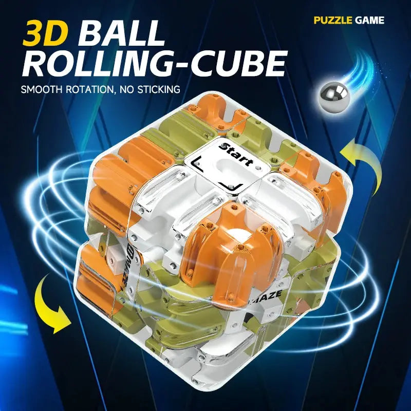 3D Maze Magic Cube Puzzle For Kids Fidget Toy Labyrinth Intelligence Cube For Logical Thinking And Stress Relief