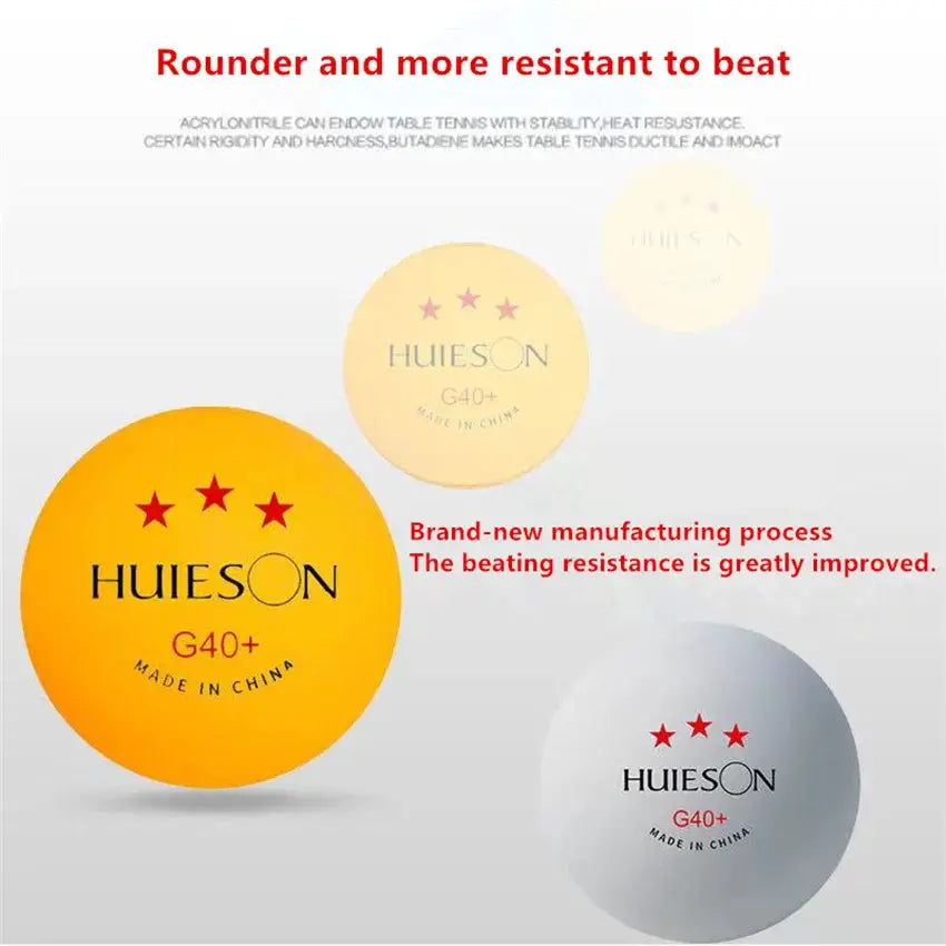 Huieson 3 Star Ping Pong Balls 50 To 100 Pieces ABS 40 Plus New Material Competition Table Tennis Balls