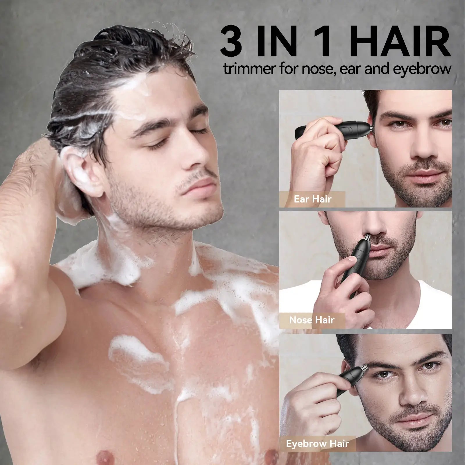 MAXGROOM Rechargeable Nose Hair Trimmer For Men 360 Rotating Dual Blade Eyebrow And Nose Shaver Painless Safe