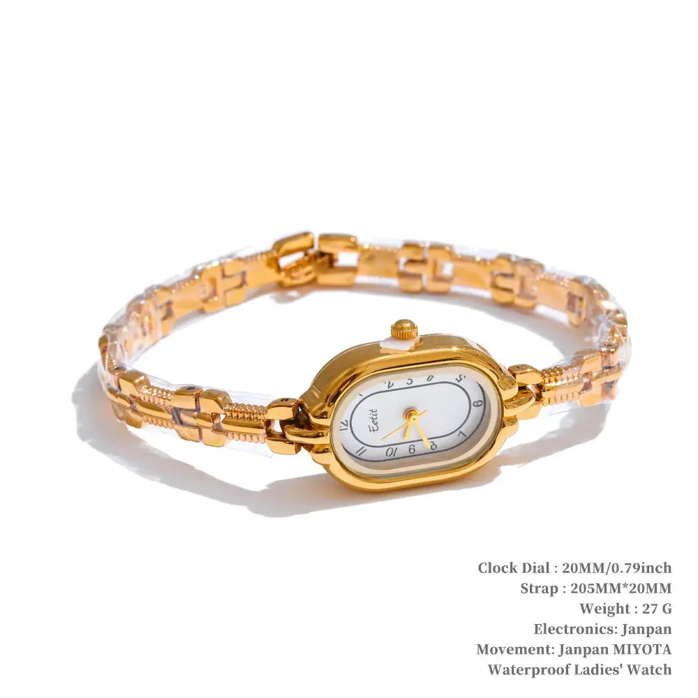 Yhpup Fashion Stainless Steel Ladies Watch With 18K Gold PVD Plating Japanese Movement 3 ATM Water Resistant
