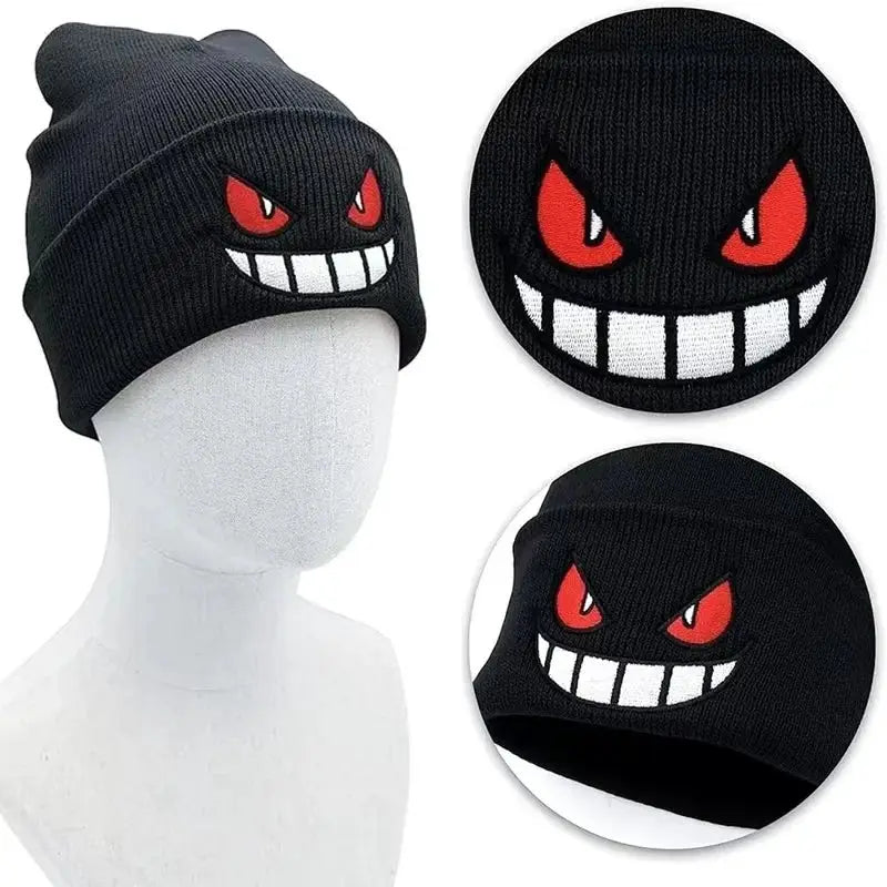 Anime Cap Unisex Embroidered Knitted Hat For Adults And Kids Cartoon Pattern Cosplay Prop Halloween Christmas Gift