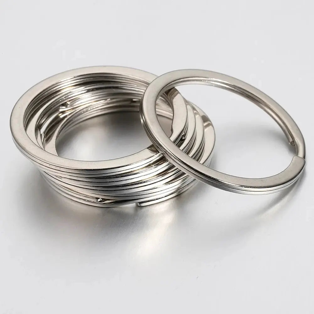 20pcs Stainless Steel Key Rings Set 20mm 25mm 28mm 30mm 35mm Round Split Rings For Jewelry Making And DIY Keychains