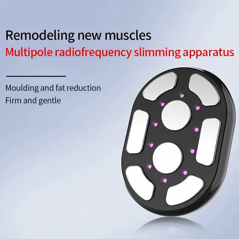 Simples Market 4 in 1 cellulite massager, cordless black body sculpting device with white pads and purple massage nodes.