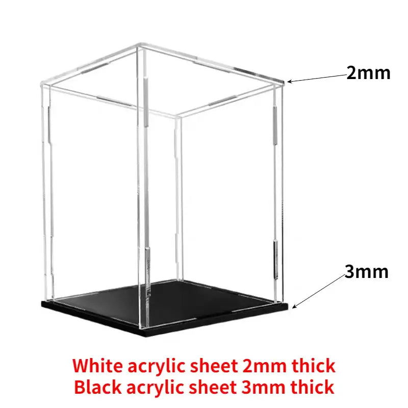 Acrylic Display Case Clear Small Dustproof Box For Building Blocks Toy Dolls Car Models Assembly