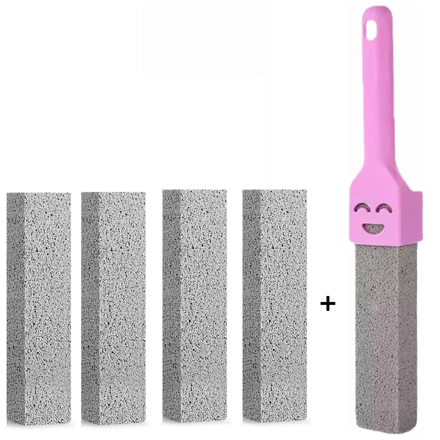 Simples Market 5-pack pumice stone cleaning sticks with pink handle for toilet and bathroom tiles