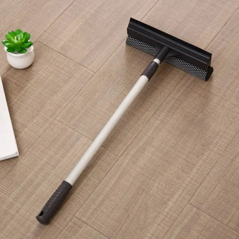 Squeegee window cleaner 2-in-1 brush on aluminum pole by Simples Market