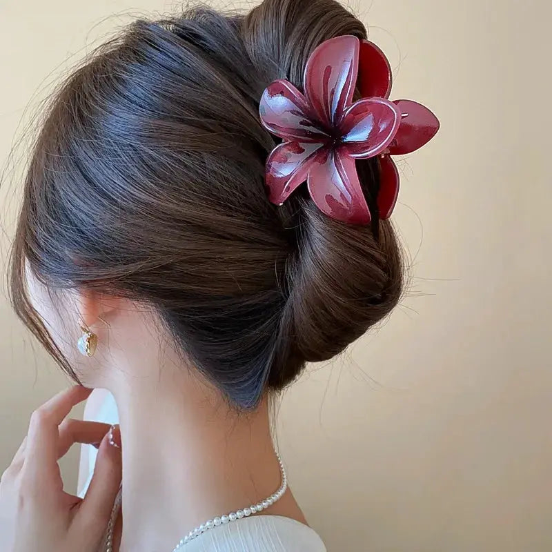 Boho Bloom Fashion Flower Hair Clips For Women Large Claw Hairpins With Secure Hold