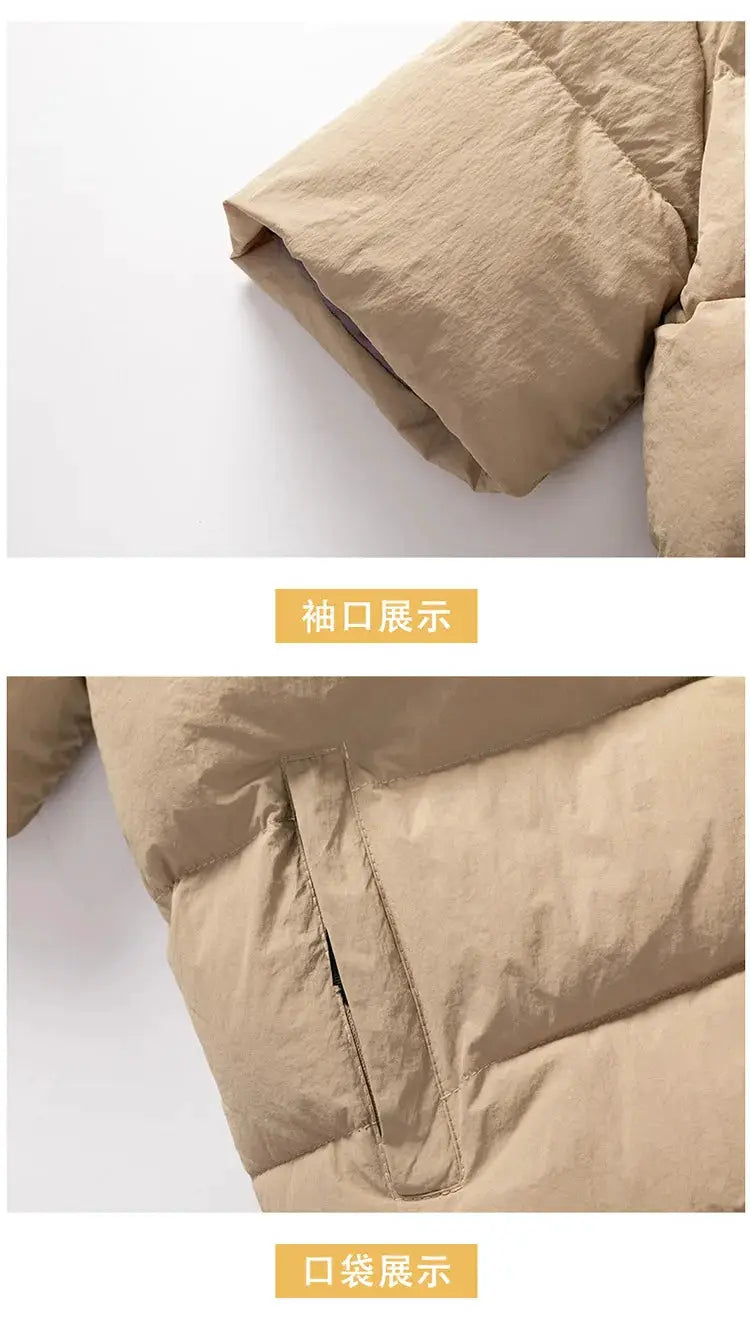 Simples Market beige cotton-padded vest for men and women, warm half-sleeve puffer waistcoat