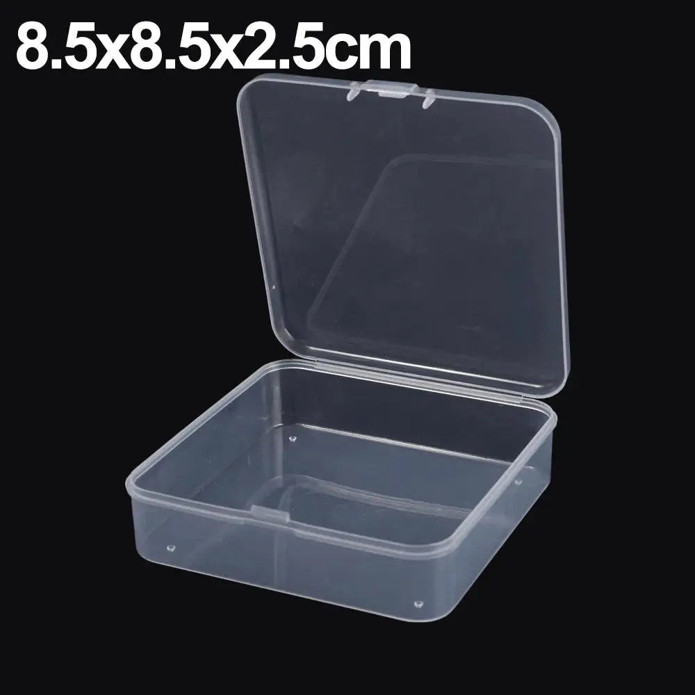 ClearView Transparent Plastic Storage Containers With Hinged Lids For Jewelry Crafts And Tabletop Organization