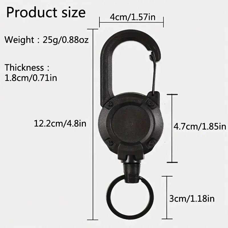 Extendable Retractable Keychain Badge Reels With Carabiner Clip 1 2 4 Pack Heavy Duty For Men Outdoor Bags