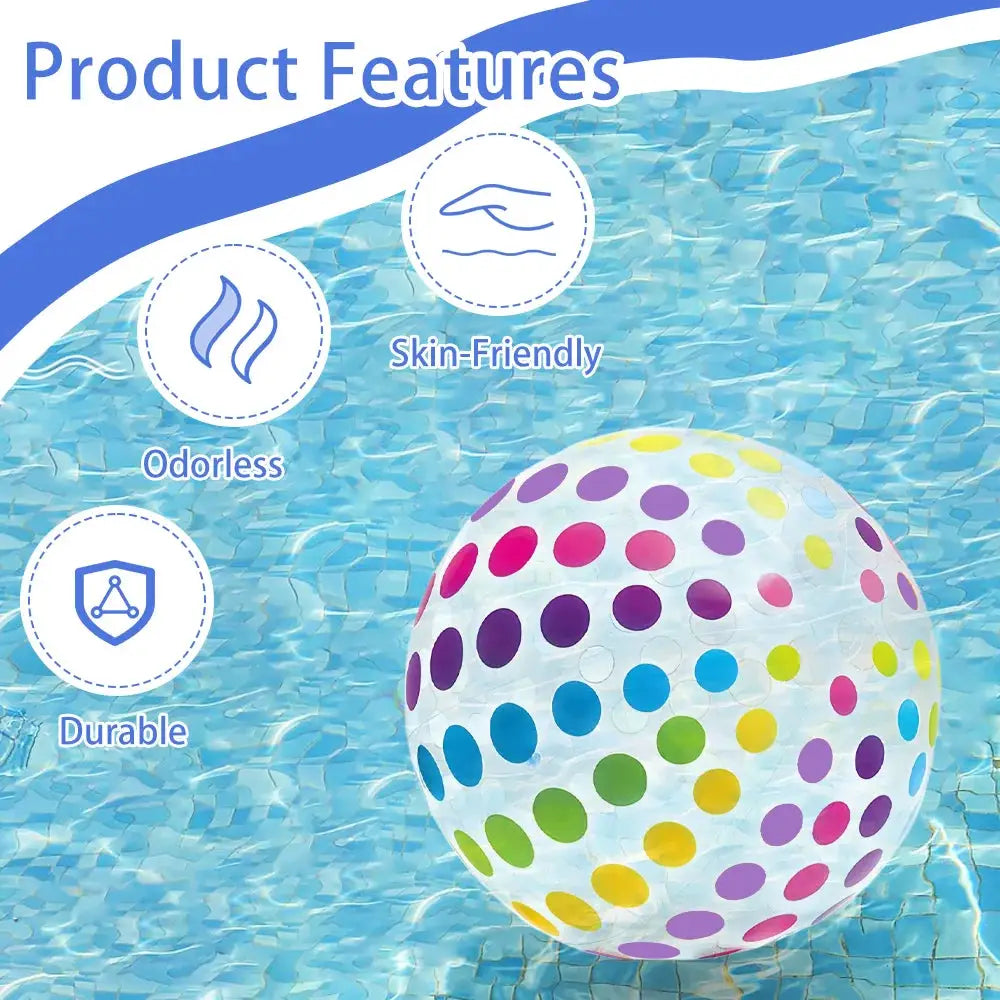 Lorful Dots And Stripes PVC Inflatable Ball Transparent Printed Toy For Pool Parties Outdoor Family Games