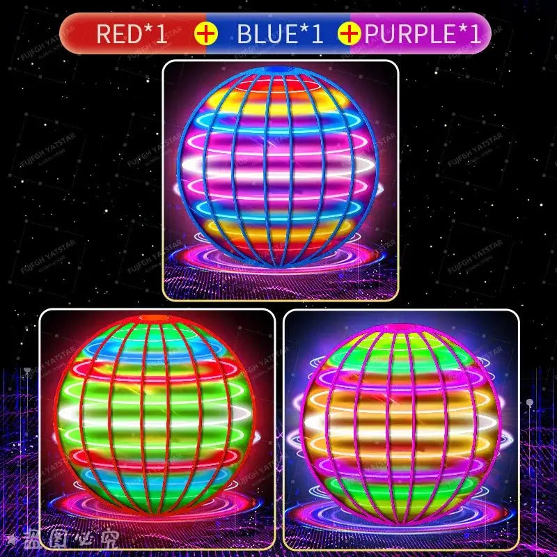 Flying Ball Hand Controlled Color LED Cosmic Globe 360 Degree Rotating Suspension Ball Toy for Indoor and Outdoor Play