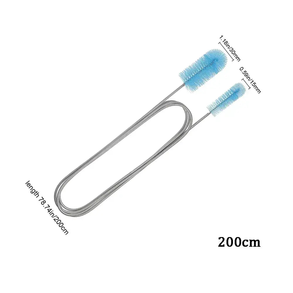 Stainless Steel Aquarium Cleaning Brush for Water Filter Pumps Lily Pipes Air Tubes and Hoses Fish Tank Maintenance Tool